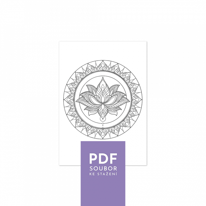Květ - pdf mandala k vymalování